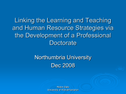 Linking the Learning and Teaching and Human Resource Strategies