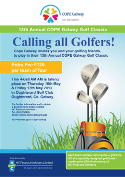 Entry Fee &euro;120 per team of four