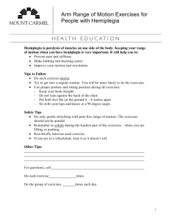 Arm Range of Motion Exercises for People with Hemiplegia