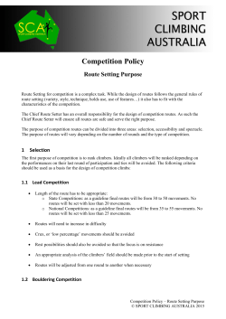 Route Setting Purpose - Sport Climbing Australia