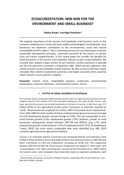 ECOACCREDITATION: WIN-WIN FOR THE ENVIRONMENT AND