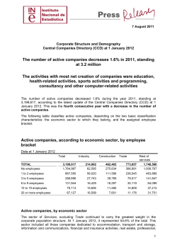 Statistical Exploitation (CCD) at 1st january 2012