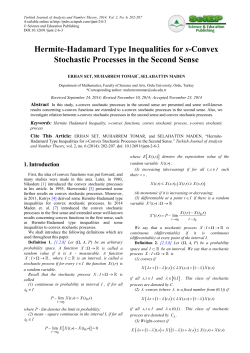 Hermite-Hadamard Type Inequalities for s