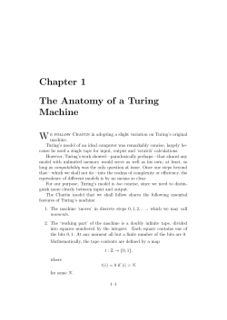 Chapter 1 The Anatomy of a Turing Machine