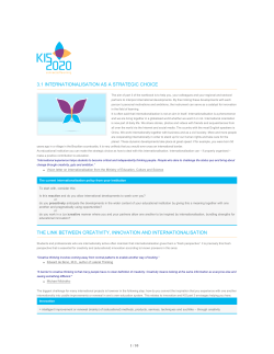 3.1 internationalisation as a strategic choice the link between