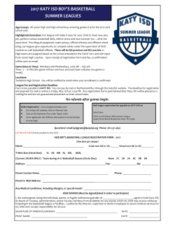 2017 KATY ISD BOY`S BASKETBALL SUMMER LEAGUES
