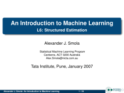An Introduction to Machine Learning - L6: Structured