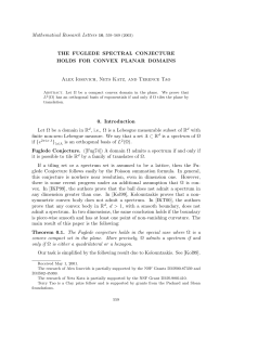 (2003) THE FUGLEDE SPECTRAL CONJECTURE HOLDS FOR