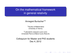 On the mathematical framework in general relativity
