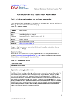 National Dementia Action Plan Template South Bucks District Council