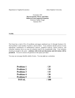 Problem 1 / 25 Problem 2 / 10 Problem 3 / 15