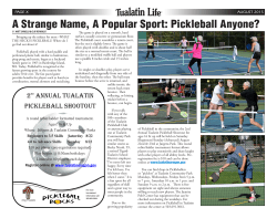 A Strange Name, A Popular Sport: Pickleball Anyone?