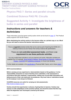 Series and parallel circuits