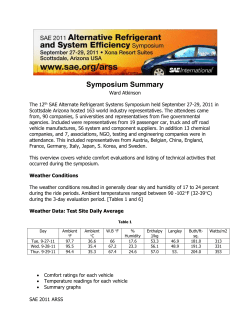 Symposium Summary - SAE International