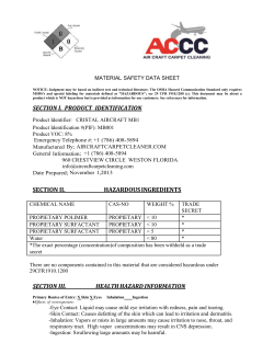 MATERIAL SAFETY DATA SHEET - Air Craft Carpet Cleaning