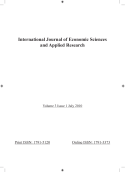 International Journal of Economic Sciences and Applied