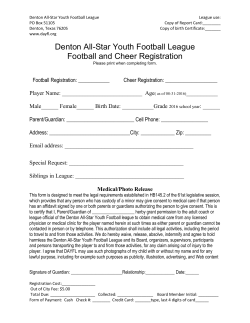 Denton All-Star Youth Football League Football and Cheer