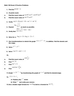Math 160 Exam II Reveiw