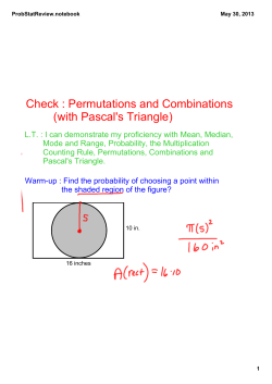 Check : Permutations and Combinations (with Pascal`s Triangle)