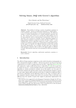 Solving binary MQ with Grover`s algorithm