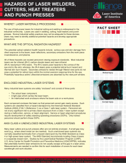 hazards of laser welders, cutters, heat treaters and