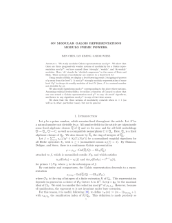ON MODULAR GALOIS REPRESENTATIONS MODULO