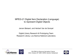 MPEG-21 Digital Item Declaration
