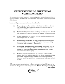 EXPECTATIONS OF THE VIKING COACHING STAFF