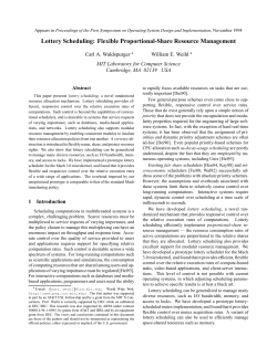 Lottery Scheduling: Flexible Proportional-Share