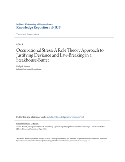 Occupational Stress: A Role Theory Approach to Justifying Deviance