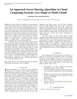 An Approach Secret Sharing Algorithm in Cloud Computing Security