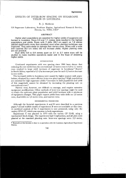 effects of inter-row spacing on sugarcane yields in louisiana