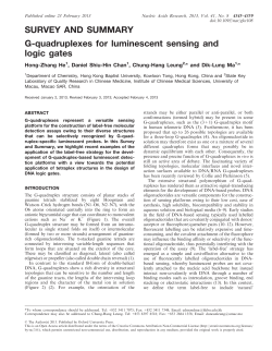 SURVEY AND SUMMARY G-quadruplexes for