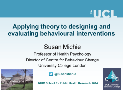 Applying theory to designing and evaluating behavioural interventions