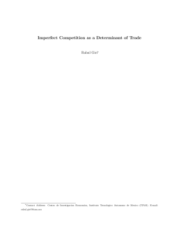 Imperfect Competition as a Determinant of Trade