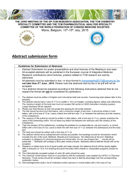 3 - Abstract submission form