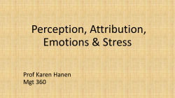 Individual Differences II Perception, Attribution