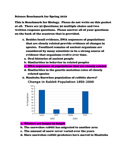 Science Benchmark for Spring 2016 This is Benchmark for Biology