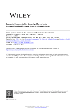 Public Goods in Trade - Columbia University