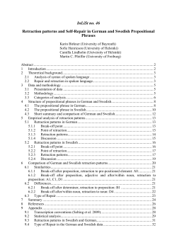 InLiSt no. 46 Retraction patterns and Self