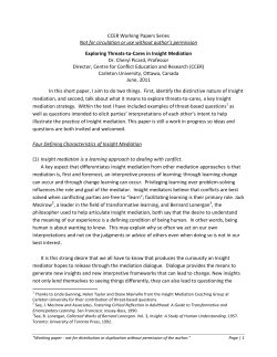 Exploring Threats-to-Cares in Insight Mediation