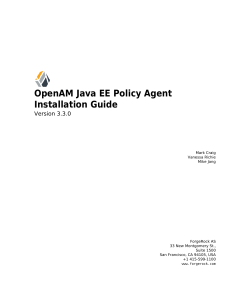 OpenAM Java EE Policy Agent Installation Guide