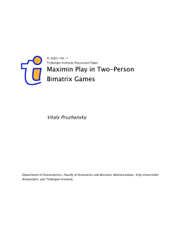 Maximin Play in Two-Person Bimatrix Games