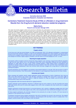 Corrections Treatment Outcome Study (CTOS) on offenders in drug