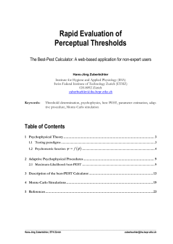 Rapid Evaluation of Perceptual Thresholds