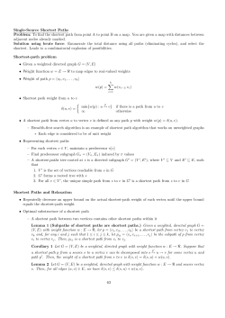 Single-Source Shortest Paths Problem: To find the shortest path