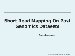 Bowtie: A Highly Scalable Tool for Post-Genomic Datasets - T