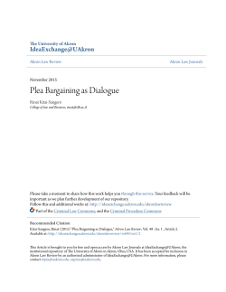 Plea Bargaining as Dialogue - IdeaExchange@UAkron