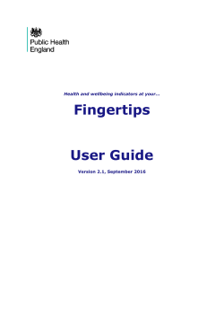 Fingertips User Guide - Public Health Profiles