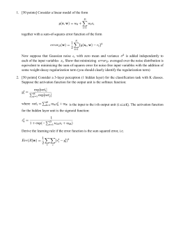 Consider a linear model of the form together with a sum-of